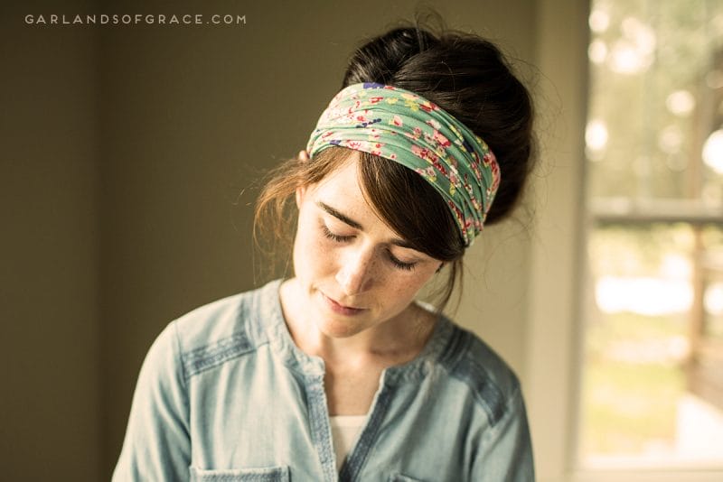 garlands of grace stretch floral headband headcovering