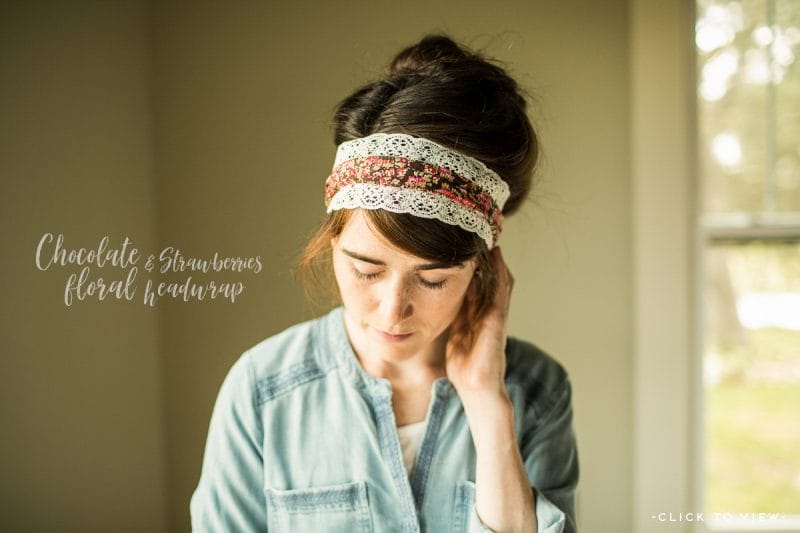 lace trimmed chambray, liberty of london floral, headband, headcovering