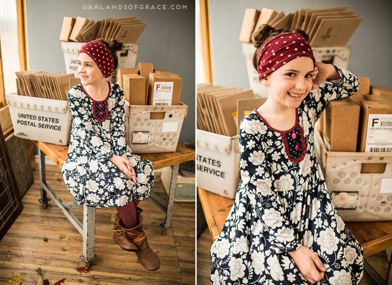 Garlands of Grace girls headcoverings polka dots