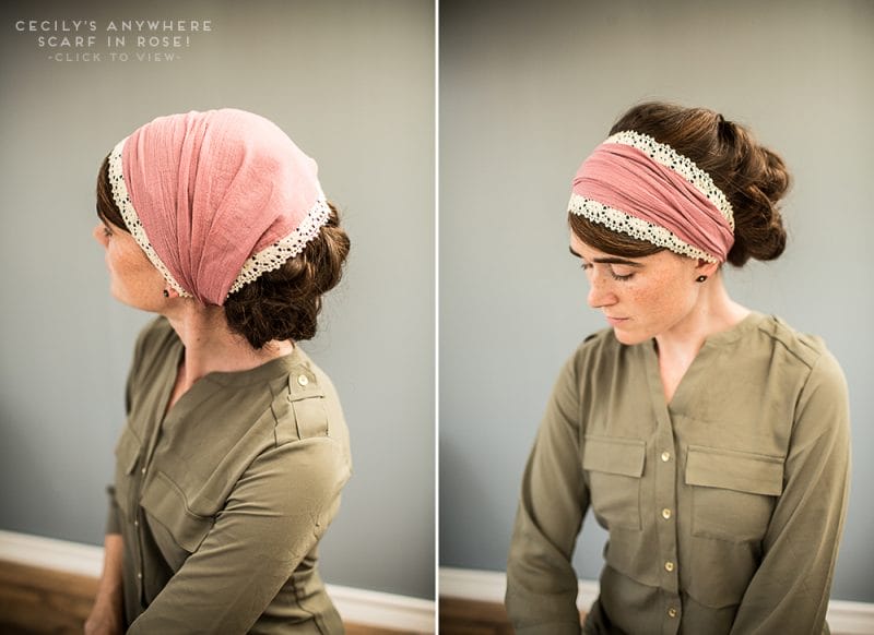 Cotton lace trimmed headcoverings by Garlands of Grace