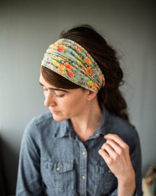 Katherine’s Organic Blue FLoral Stretch Headband