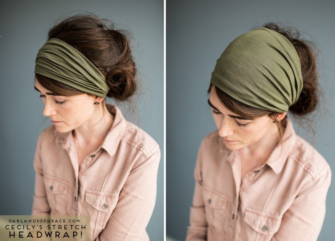 Medium Length Stretch Headcovering Chemo Scarf style