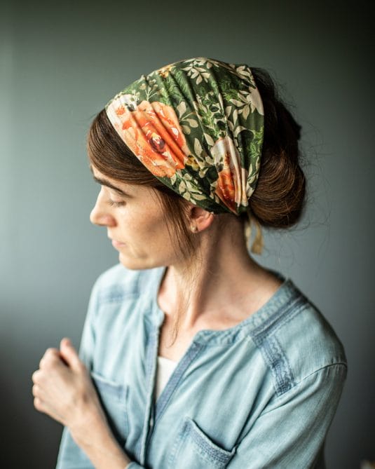 Organic Olive Bloom Garland Headwrap