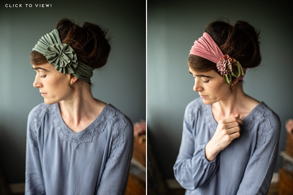 Stretch Rosette Headwraps and headcoverings