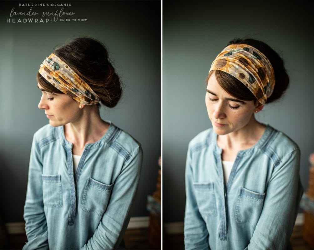 organic floral headbands, headcoverings, and chemo scarves