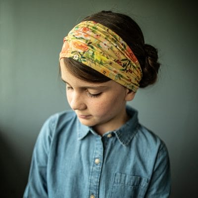 Katherine's Organic Gold Bloom Stretch Headband for Girls