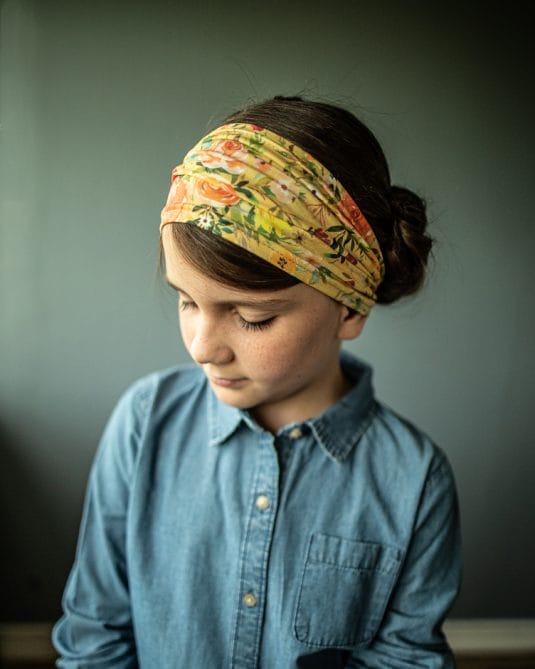 Katherine's Organic Gold Bloom Stretch Headband for Girls
