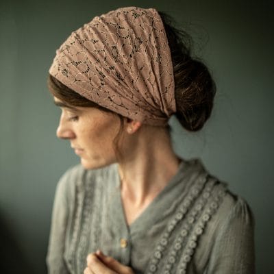 Cecily's Rose Spring Lace Tie On Headwrap