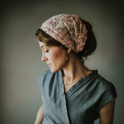 Cecily’s Victorian Floral Chiffon Headcovering