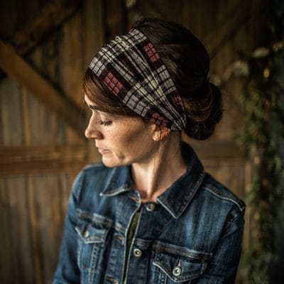 Katherine’s Garnet Plaid Appalachian Headband