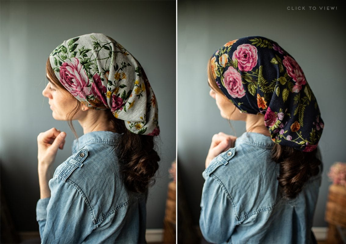long floral convertible christian headcovering