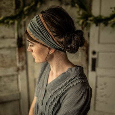 Cecily's Charcoal Stretch Trimmed Headwrap