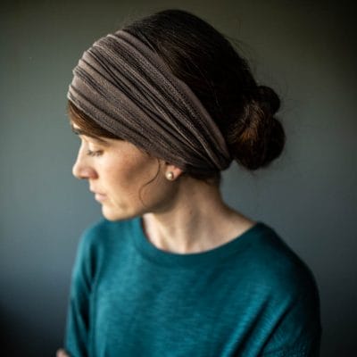 Garland's Deep Lavender Shimmer Cowl Headwrap