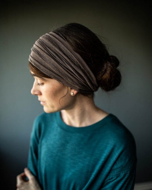 Garland's Deep Lavender Shimmer Cowl Headwrap