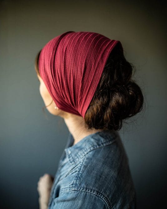 Cecily’s Deep Raspberry Textured Stretch Headwrap