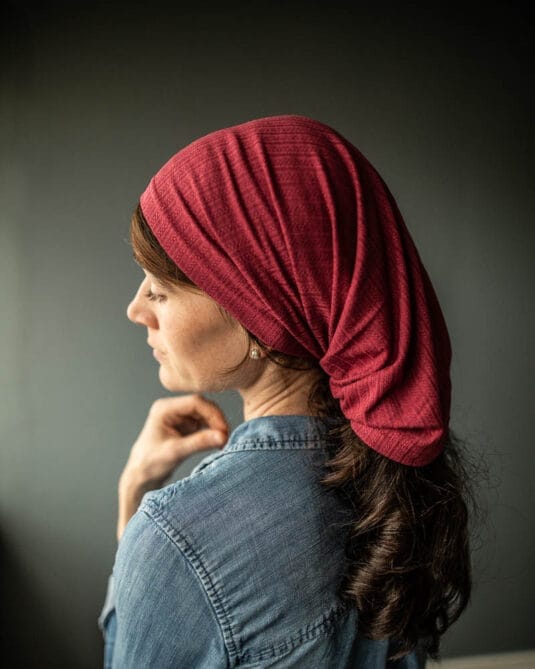 Garland's Deep Raspberry Textured Cowl Headwrap