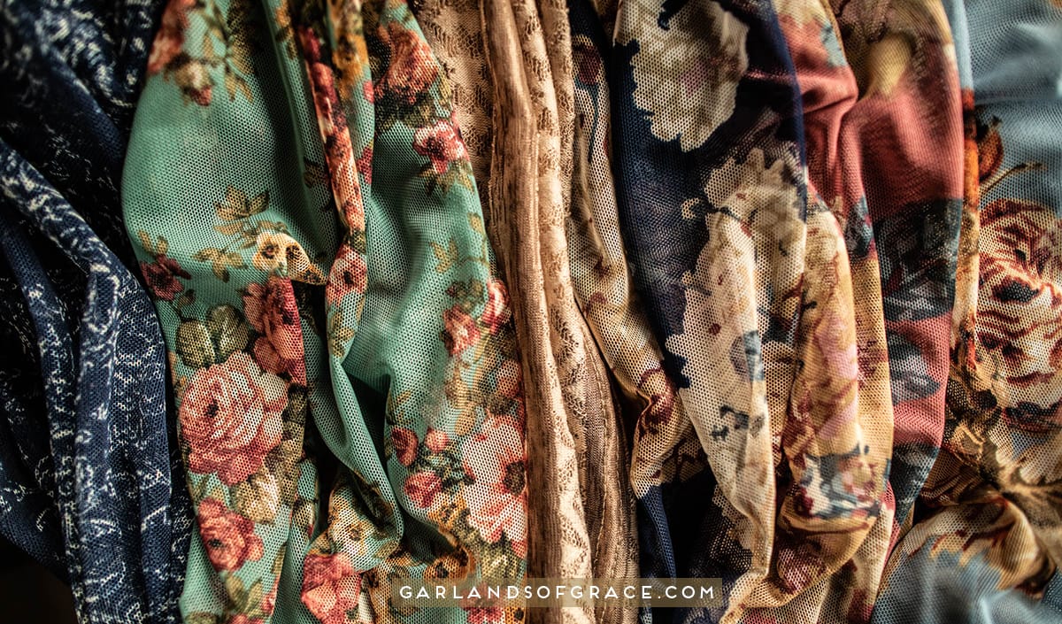 floral light weight headcoverings for sale