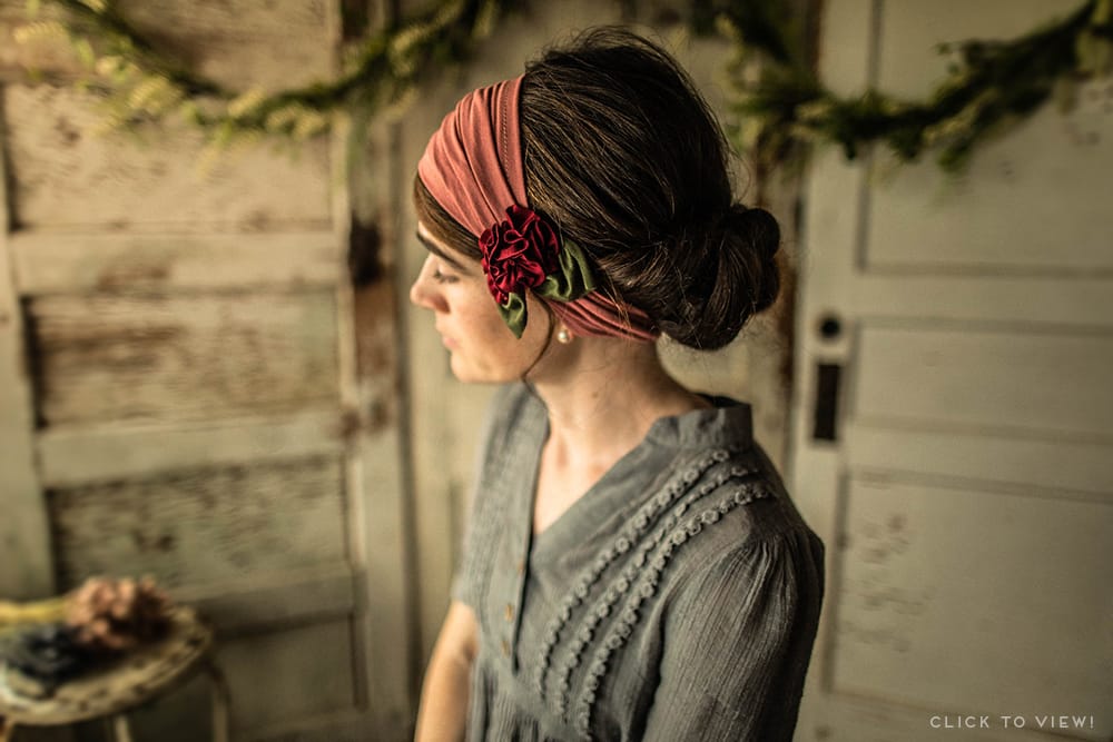 Rosette style headcovering and headband