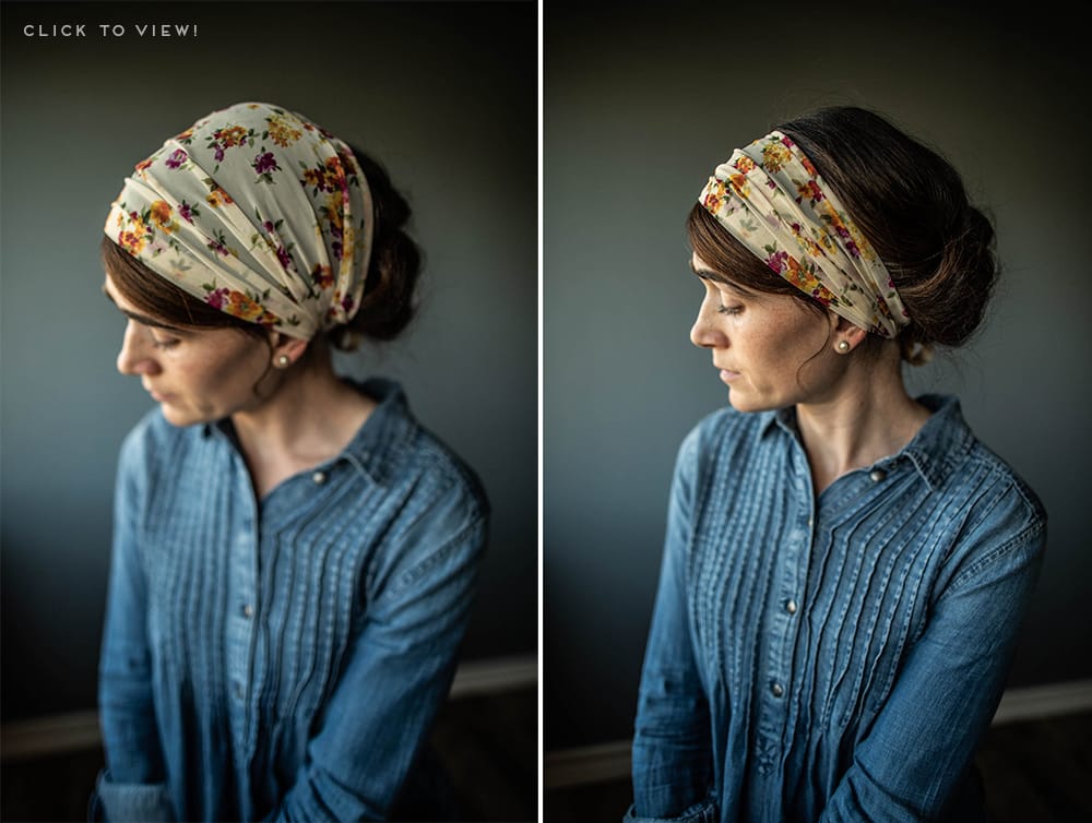 Convertible Floral headcovering and headwrap for sale