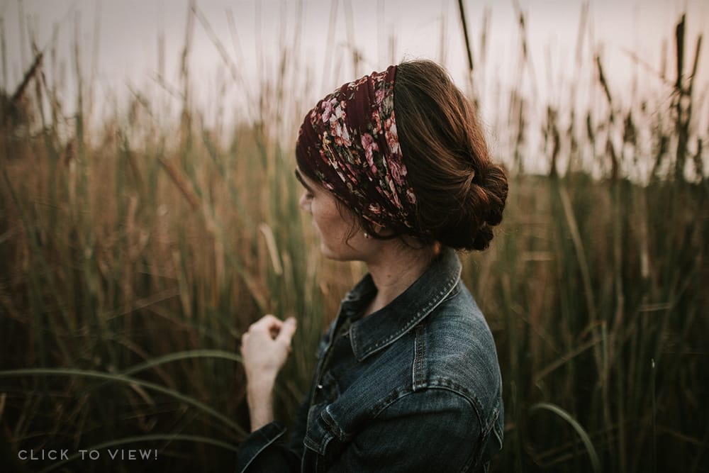 long convertible floral cowl headcoverings