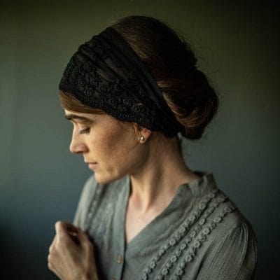 Katherine’s Black Reflections Lace Headwrap
