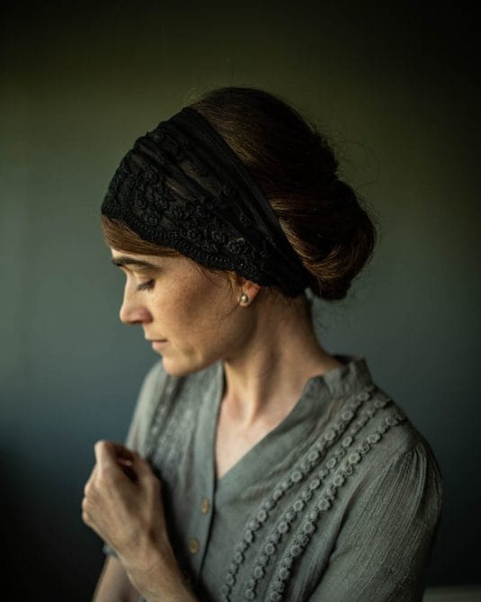 Katherine’s Black Reflections Lace Headwrap