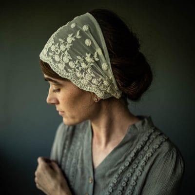 Lace Prayer Veil Bridal Headbands and Headcoverings