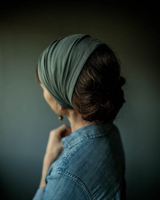 Cecily’s ORGANIC Slate Tie On Headcovering