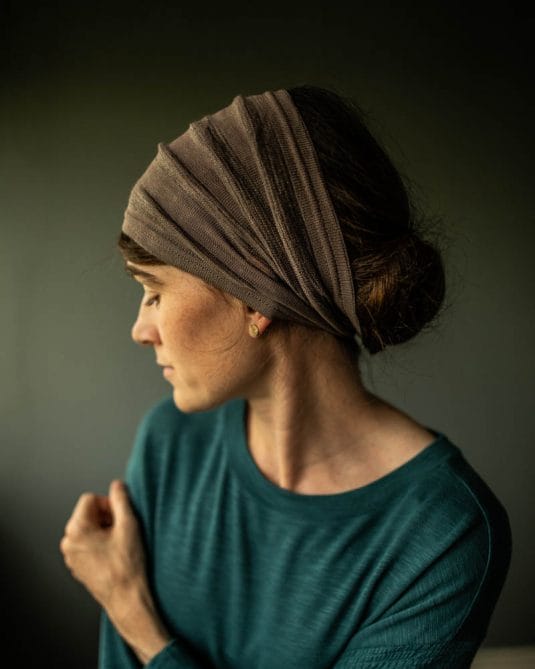 Cecily's Deep Lavender Shimmer Headwrap