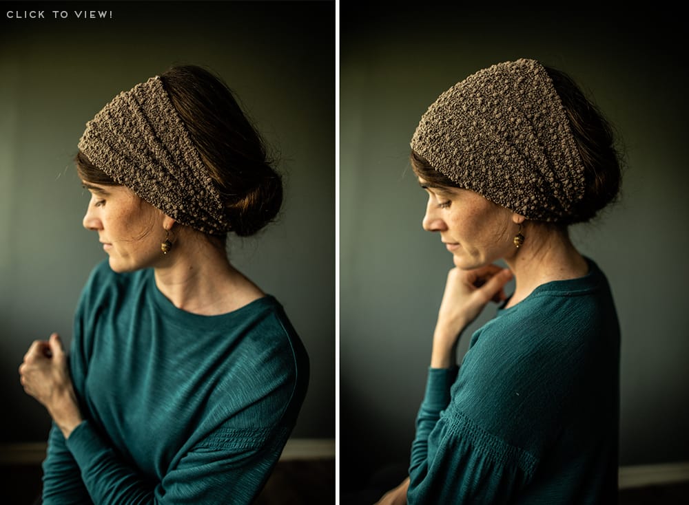 Mocha Sweater Knit Headcoverings, headbands, headwraps, head coverings for sale