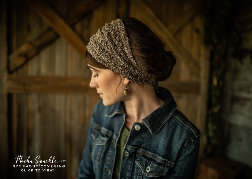 Mocha Sweater Knit Headcoverings, headbands, headwraps, head coverings for sale