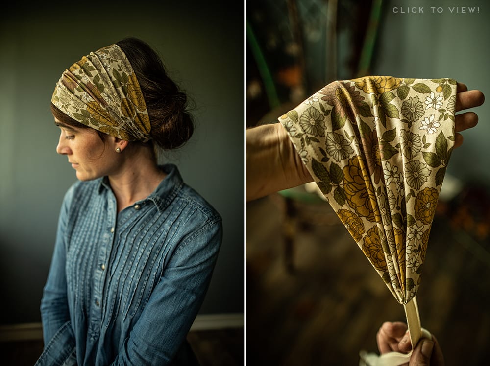 Organic floral Headcoverings, headwraps, and headbands