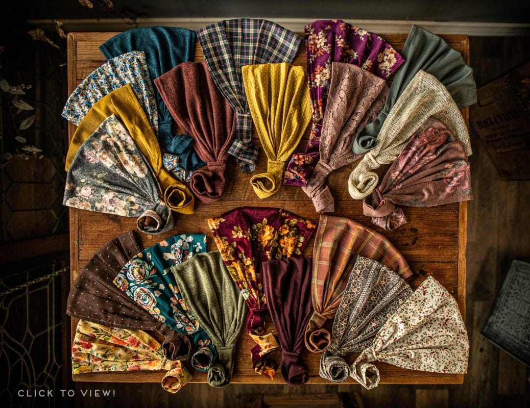 Cotton tie on christian headcoverings, chemo scarves,  and hair loss wraps