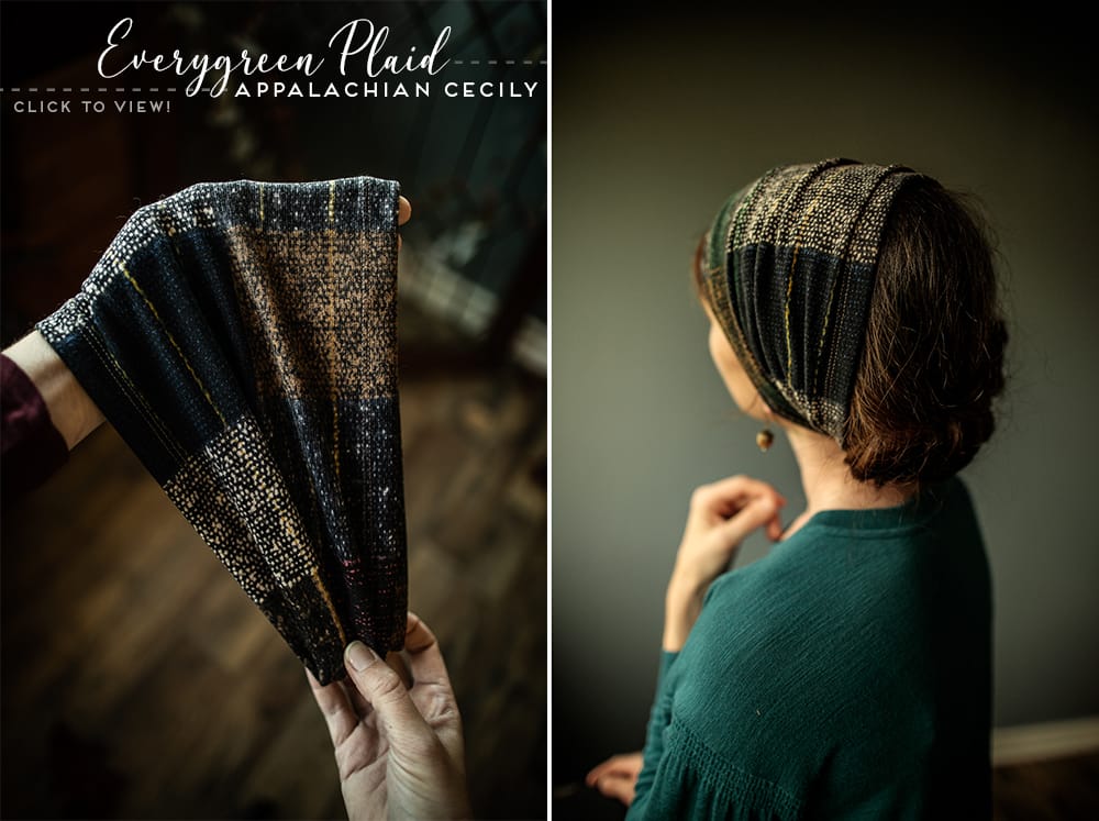 Plaid stretch headband style headcovering chemo scarf