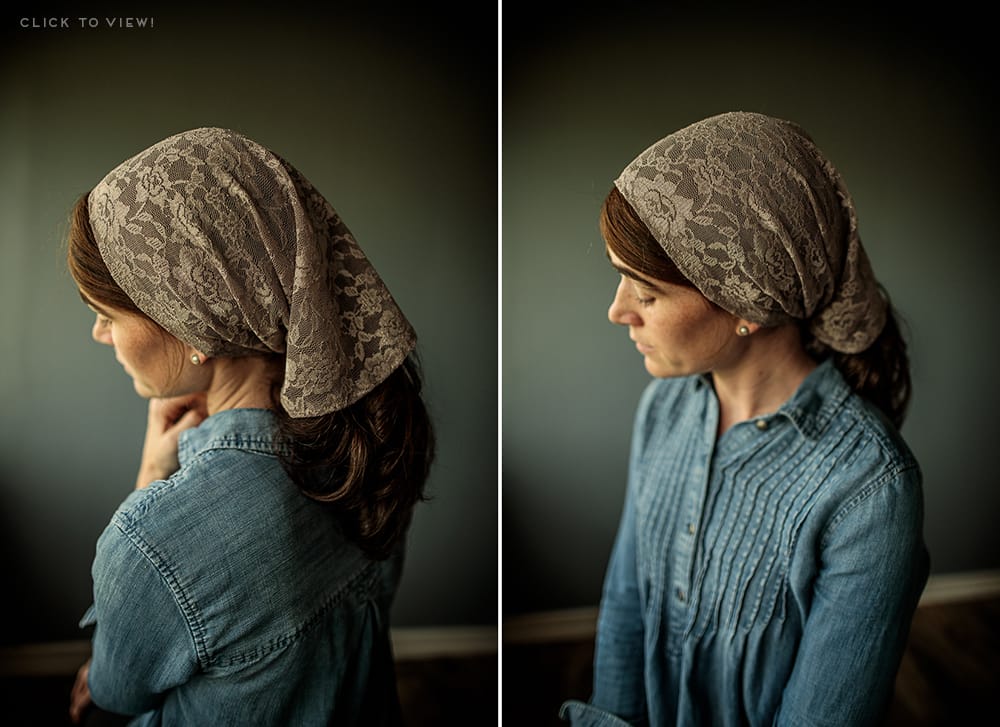 Classic Lace Hanging Veil Headcovering Style for sale!