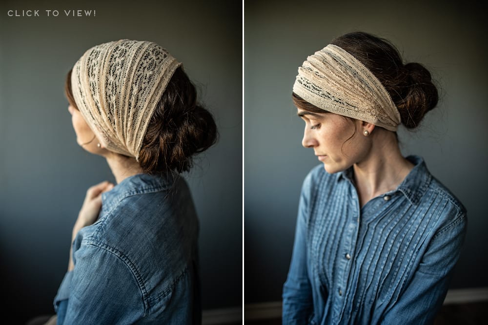 Ivory Lace prayer veil, headcoveirngs, headwrap, headband for sale