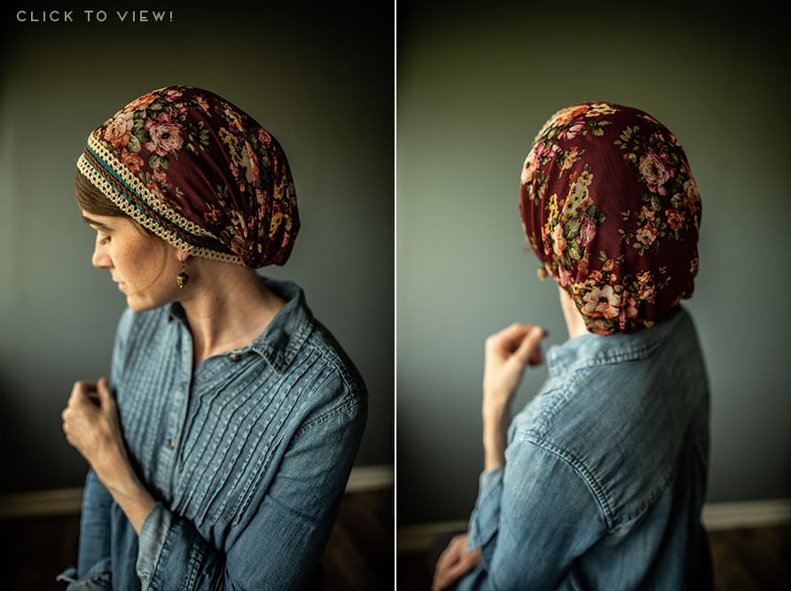 Floral Stretch Snood style headcoverigns for sale