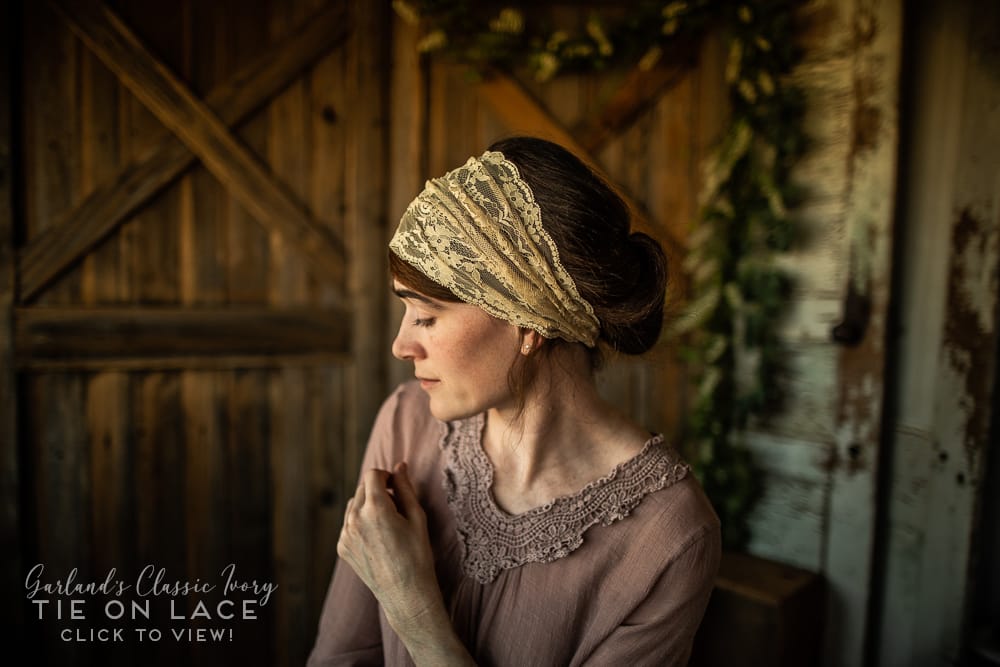 Ivory Lace Headwraps and headcoverings for sale