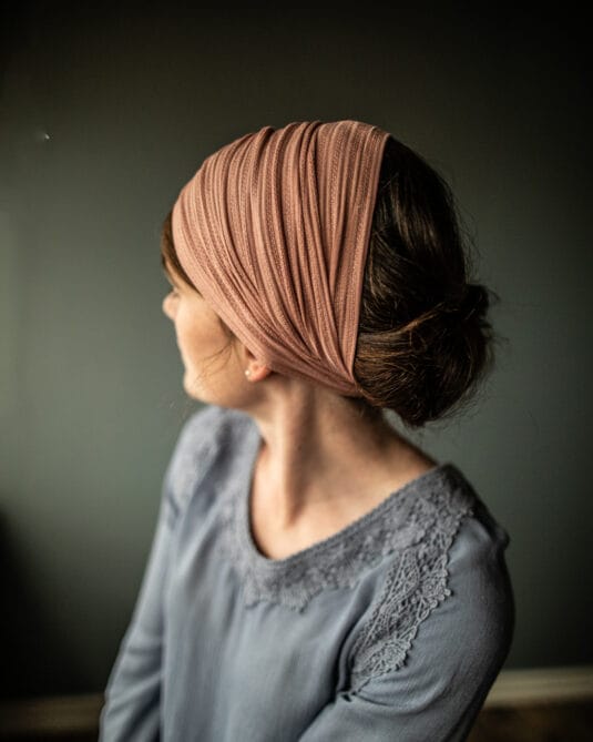 Rose Dust Textured Stretch Cecily Headwrap