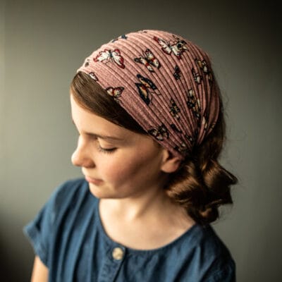 Cecily's Mauve Butterflies Headwrap