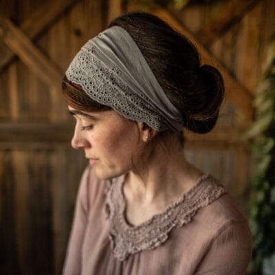 Garland's Slate Eyelet Tie-On Hairwrap