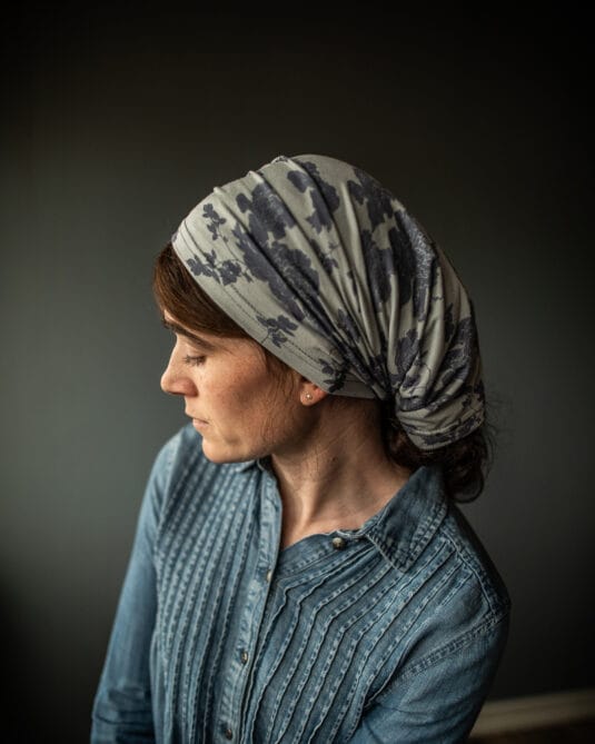 Blue shadow Victorian Floral Cowl
