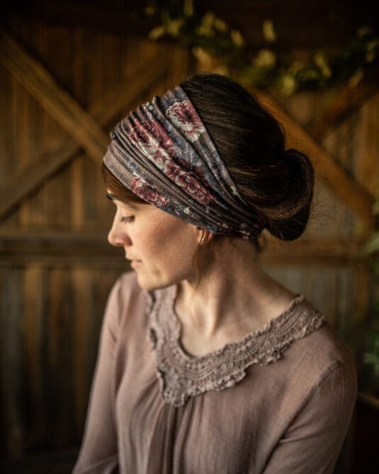 Cecily’s Mocha Rose Symphony Headwrap