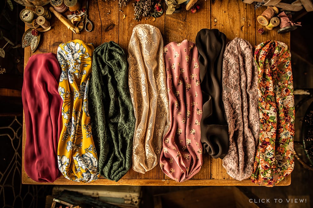 long convertible Cowl floral headcoverings for sale