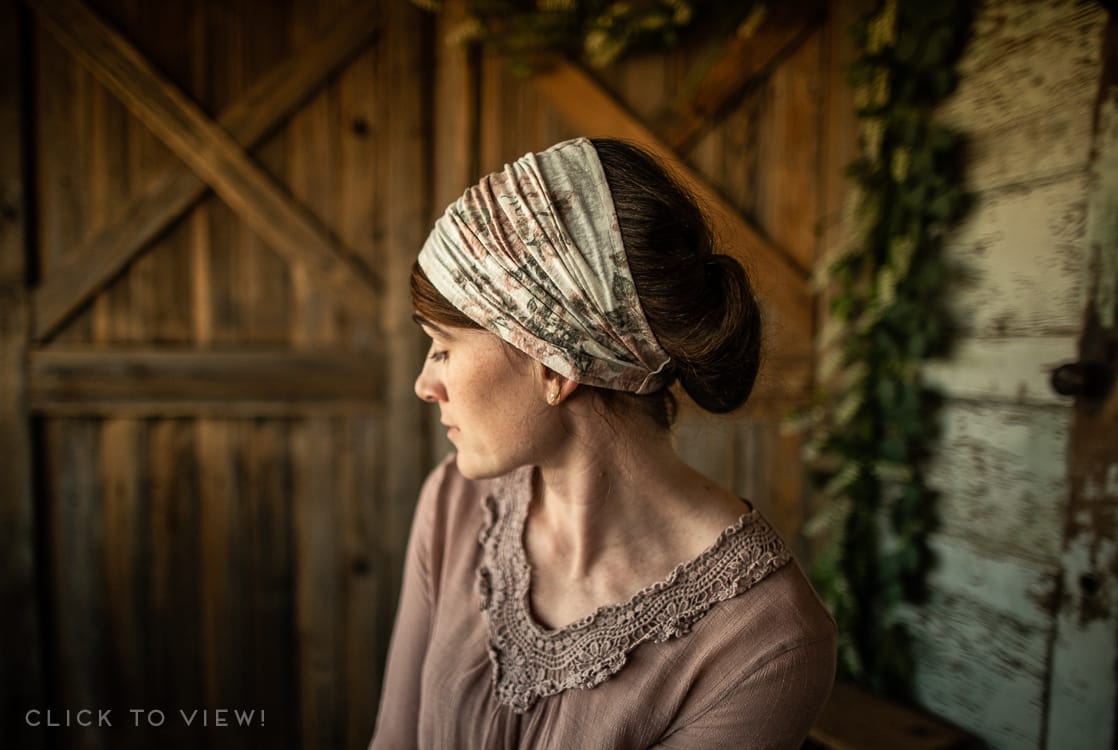 Soft Floral Headcovering, headwrap, headband