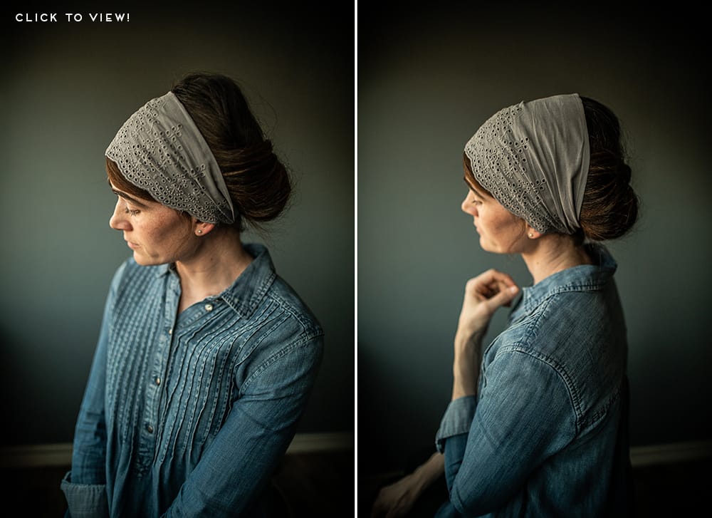 Cotton Eyelet Headcoverings, headbands, hair scarves