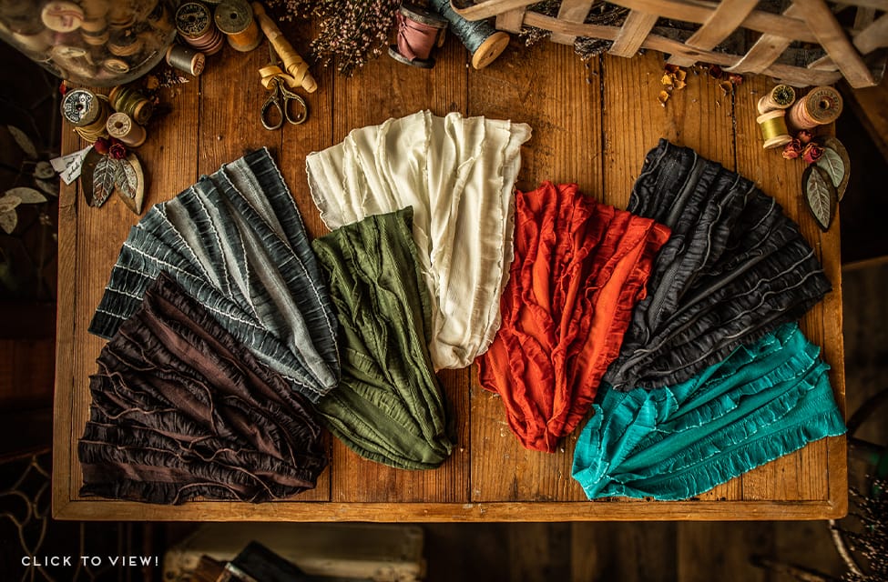 Stretch Ruffle Style Headcoverings, headbands, headwraps, scarves,