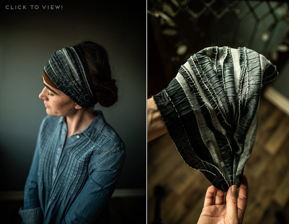 Stretch Ruffle Style Headcoverings, headbands, headwraps, scarves,