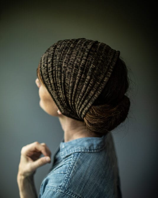Cecily’s Deep Mocha heather Sweaterknit Headwrap