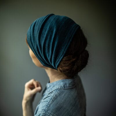 Cecily’s Deep Indigo Heather Sweaterknit Headwrap